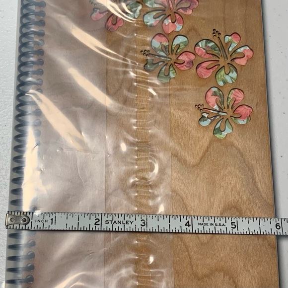 Hibiscus Floral Wooden Cover Spiral Sketchbook Unlined Notebook Journal, [NEW] - Picture 10 of 10